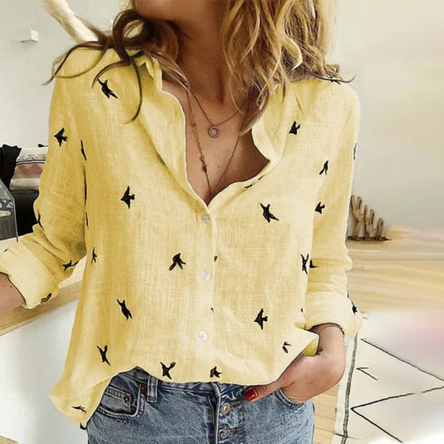 Blouse met knoopsluiting en lange mouwen