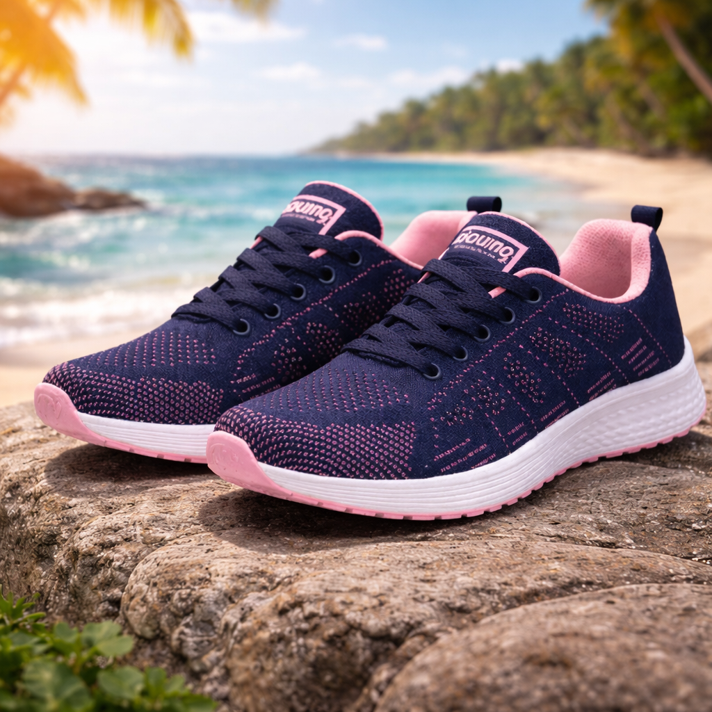 Dame Løbesneakers - Lav Top Trainers med Snørebånd