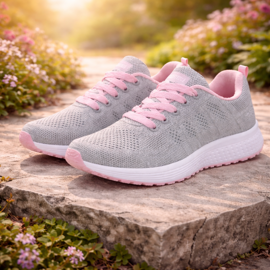 Dame Løbesneakers - Lav Top Trainers med Snørebånd