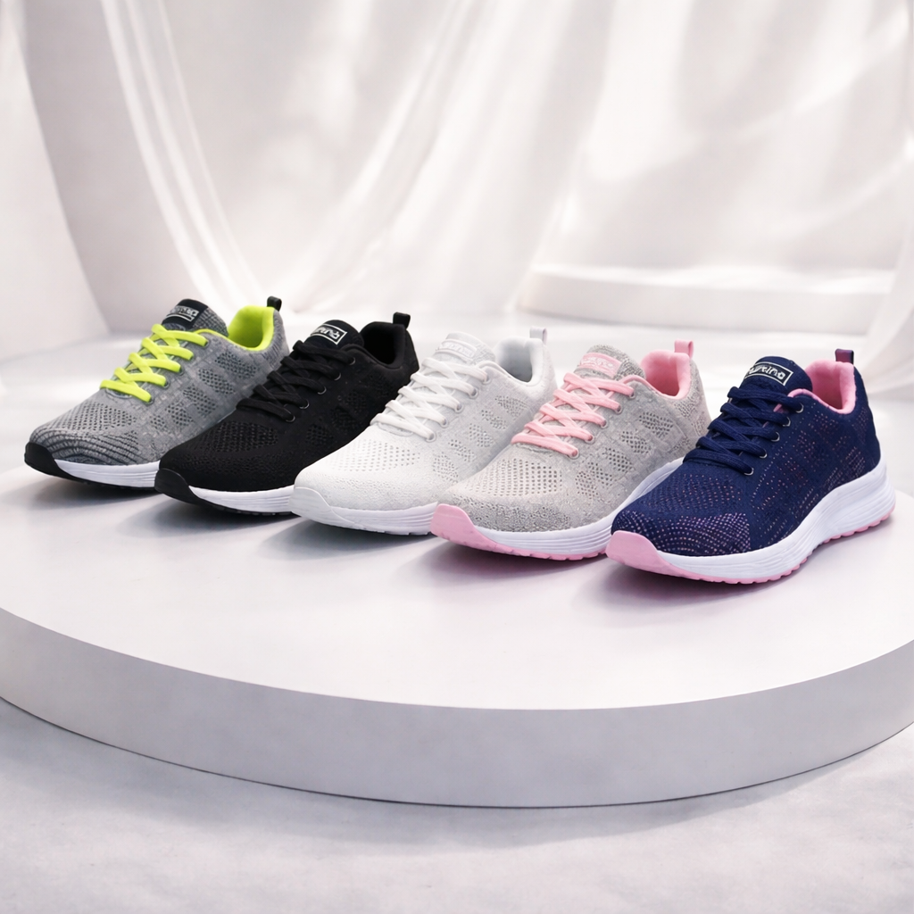 Dame Løbesneakers - Lav Top Trainers med Snørebånd