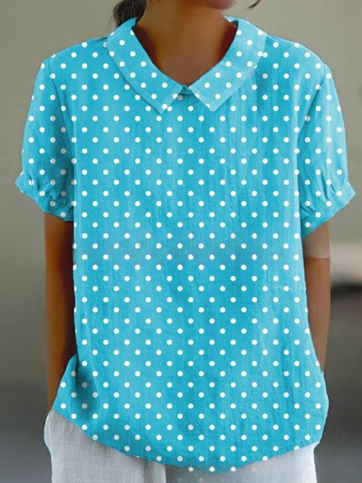 Dames blouse met bloemenprint en korte mouwen