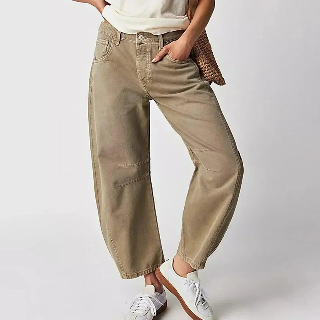 Dames Barrel Jeans - Middelhoge Taille en Cropped Lengte