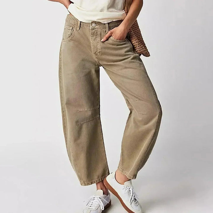 Dames Barrel Jeans - Middelhoge Taille en Cropped Lengte