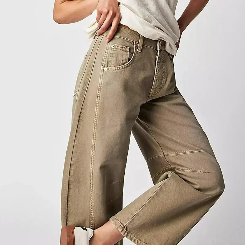 Dames Barrel Jeans - Middelhoge Taille en Cropped Lengte