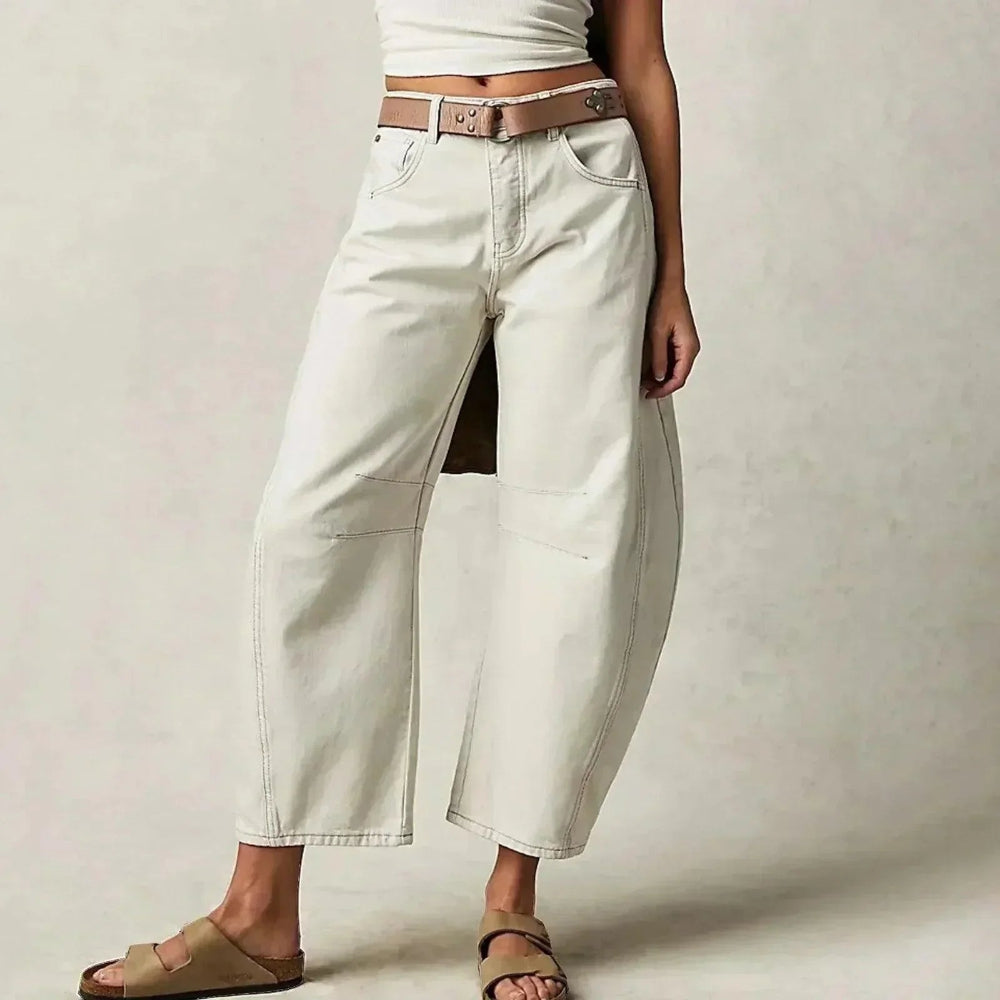 Dames Barrel Jeans - Middelhoge Taille en Cropped Lengte