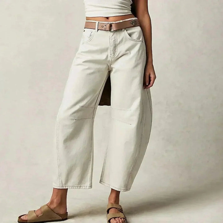 Dames Barrel Jeans - Middelhoge Taille en Cropped Lengte