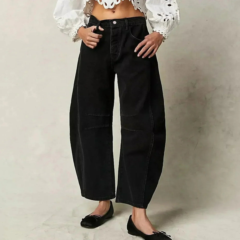 Dames Barrel Jeans - Middelhoge Taille en Cropped Lengte