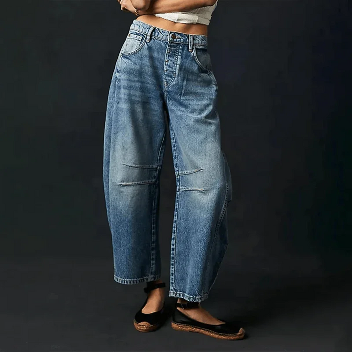 Dames Barrel Jeans - Middelhoge Taille en Cropped Lengte