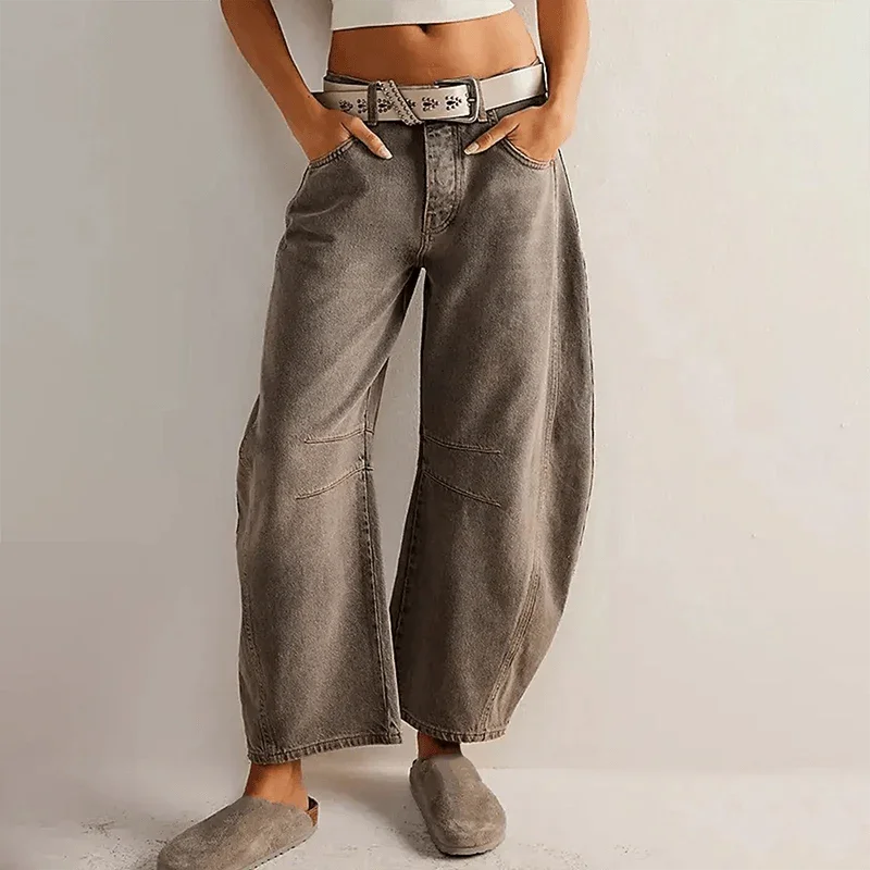 Dames Barrel Jeans - Middelhoge Taille en Cropped Lengte