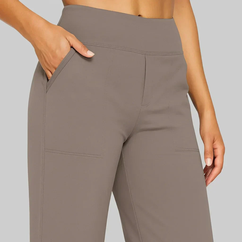 Dames Broek met Hoge Taille - Instapmodel met Zakken