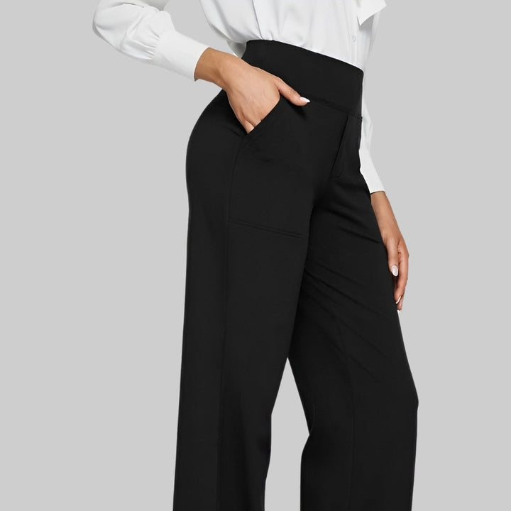 Dames Broek met Hoge Taille - Instapmodel met Zakken