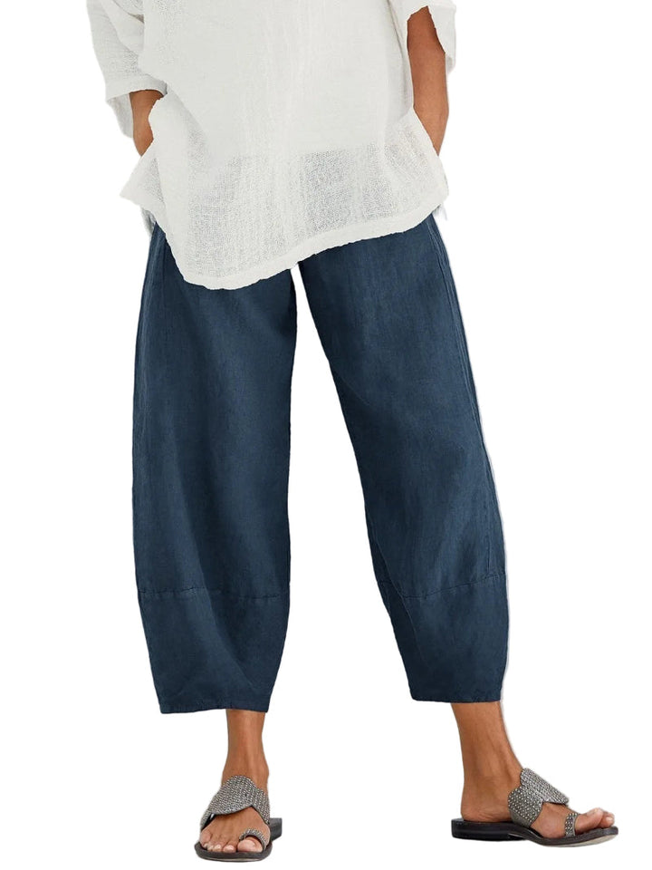Dames Cropped Barrel Broek - Elastische Tailleband