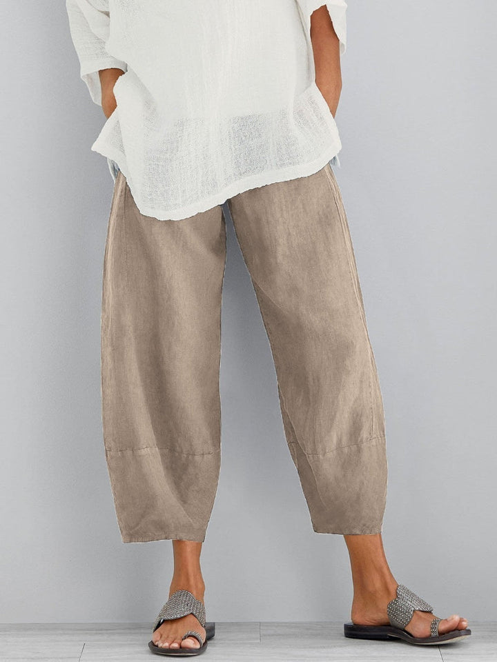 Dames Cropped Barrel Broek - Elastische Tailleband