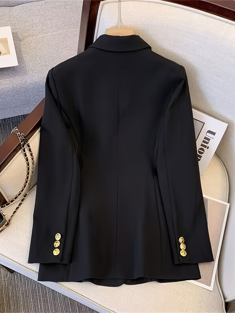 Dames Dubbelrijige Blazer - Reverskraag met Ton-sur-Ton Knopen