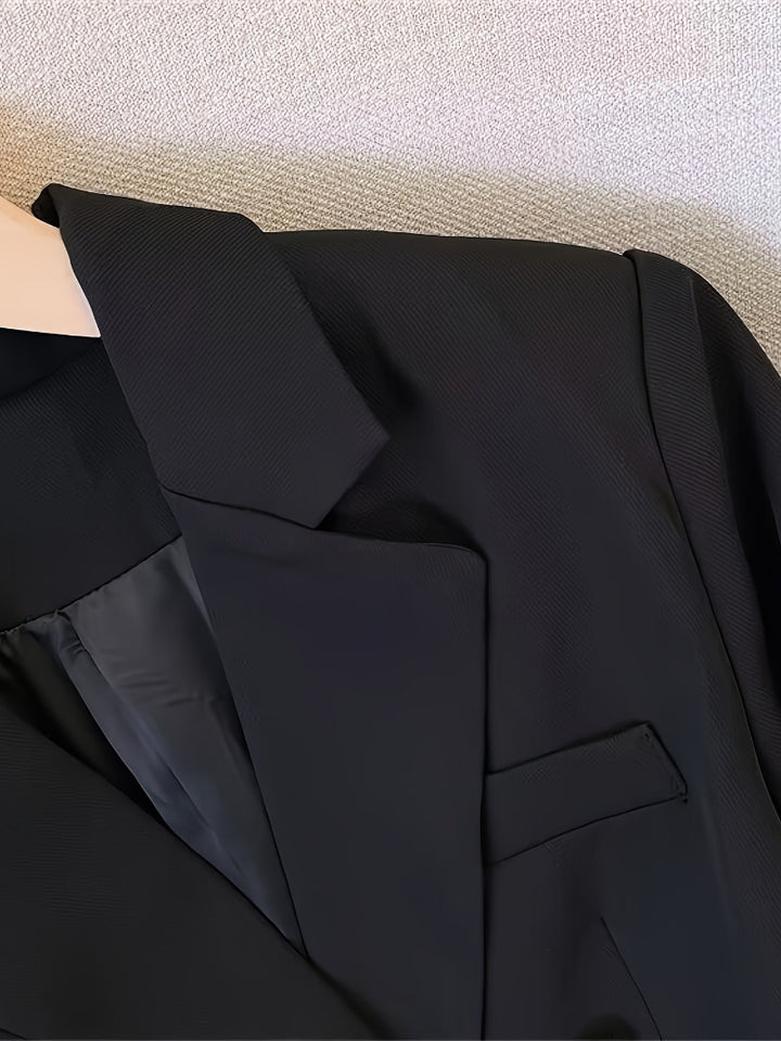 Dames Dubbelrijige Blazer - Reverskraag met Ton-sur-Ton Knopen