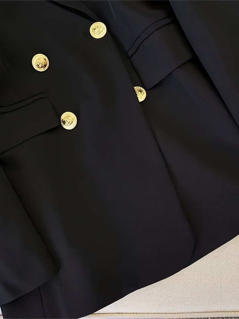 Dames Dubbelrijige Blazer - Reverskraag met Ton-sur-Ton Knopen