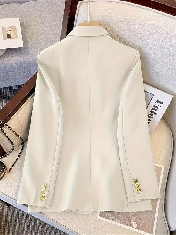 Dames Dubbelrijige Blazer - Reverskraag met Ton-sur-Ton Knopen