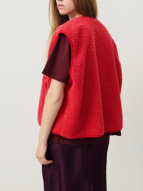 Dames Fleece Gilet - Mouwloos Gilet met Drukknopen