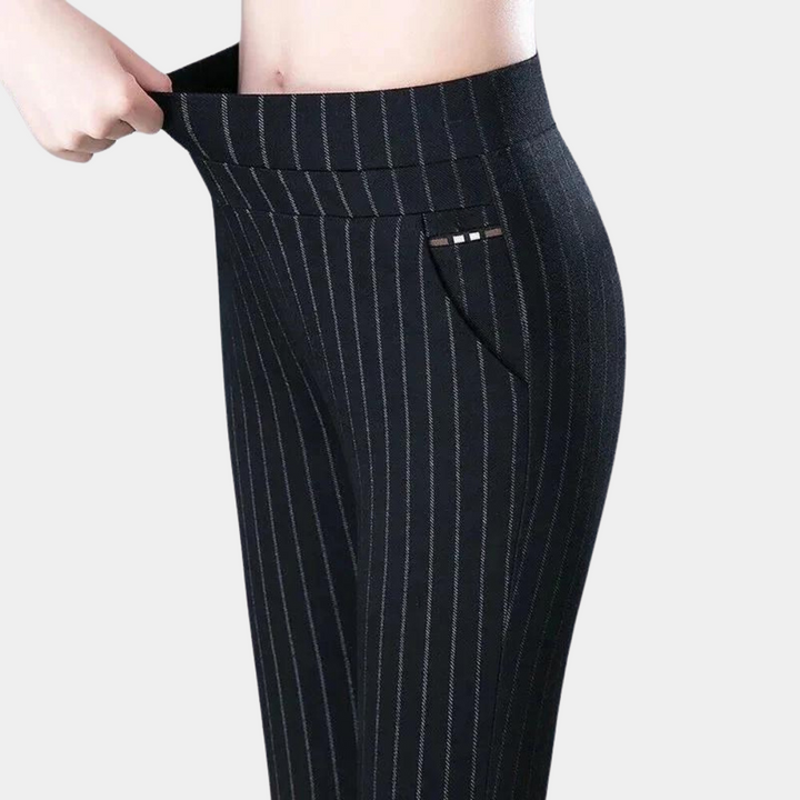 Dames Hoge Taille Broek - Streep en Effen