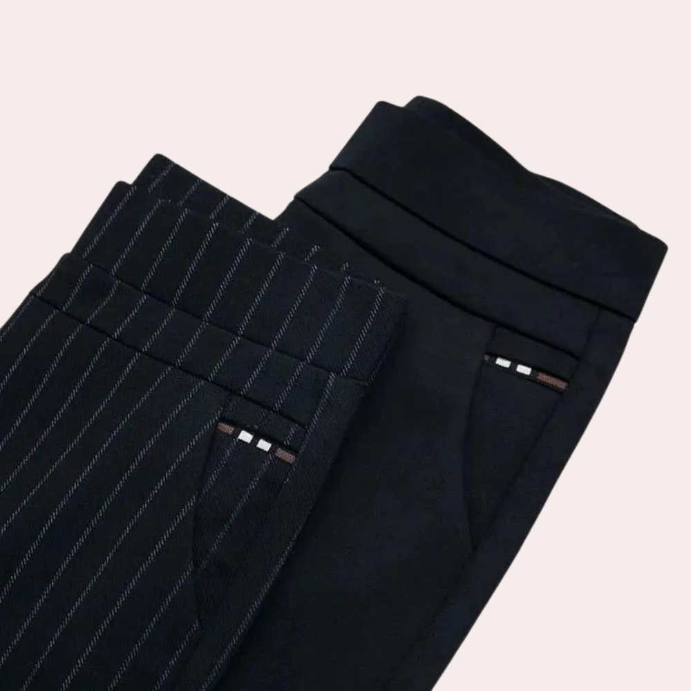 Dames Hoge Taille Broek - Streep en Effen