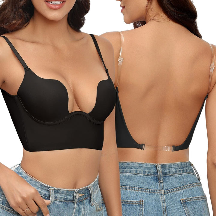 Dames Longline Push-Up Beha - Diepe Uitsnijding en Rugloos