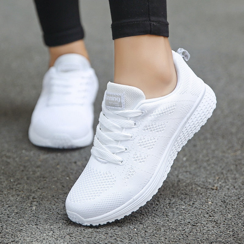 Dames Mesh Running Sneakers - Lichtgewicht Lage Veterschoenen