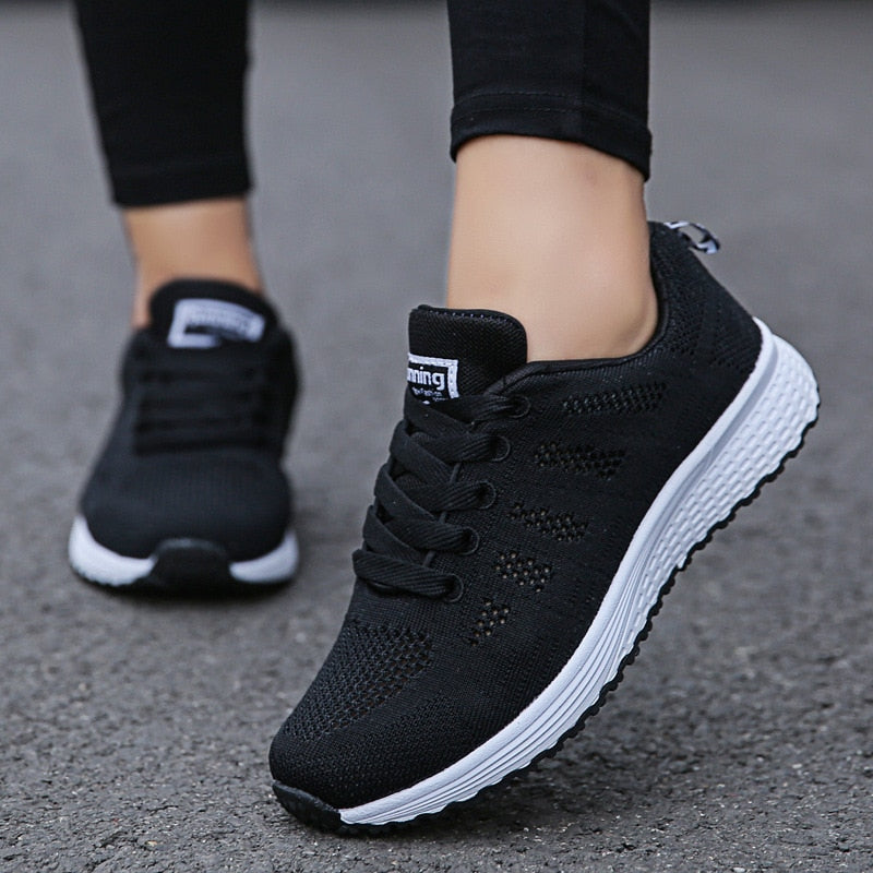 Dames Mesh Running Sneakers - Lichtgewicht Lage Veterschoenen