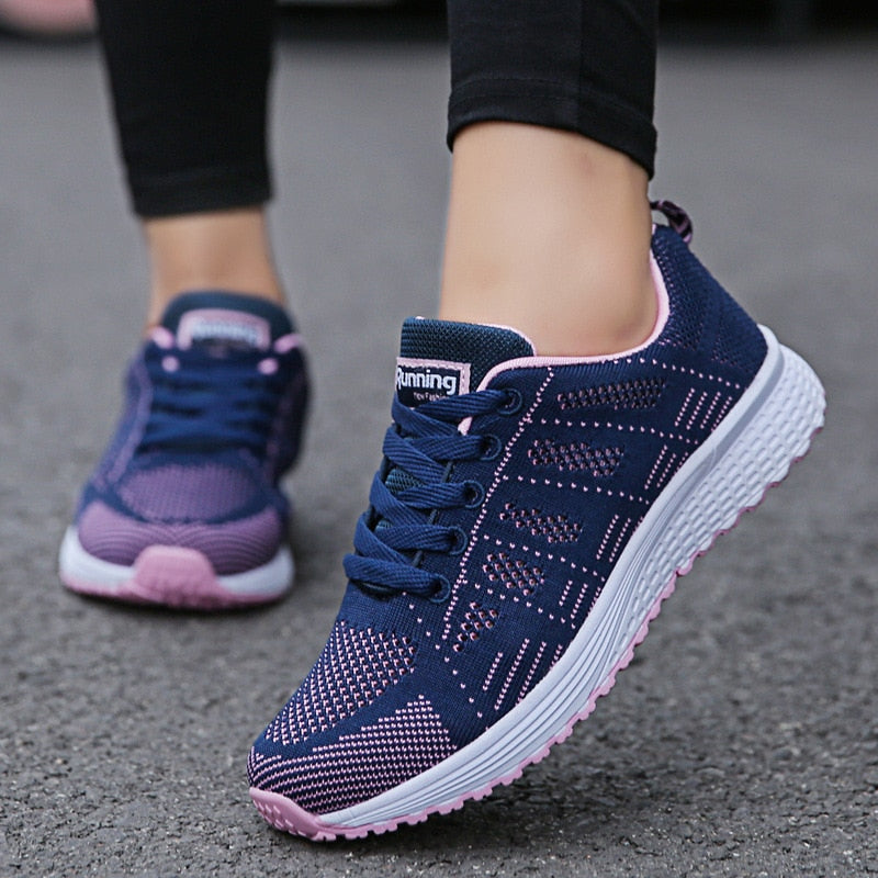 Dames Mesh Running Sneakers - Lichtgewicht Lage Veterschoenen