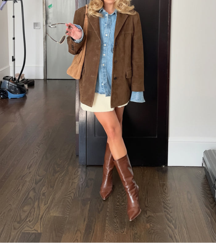 Dames Oversized Jas - Inkepingrevers en Enkele Rij Knopen