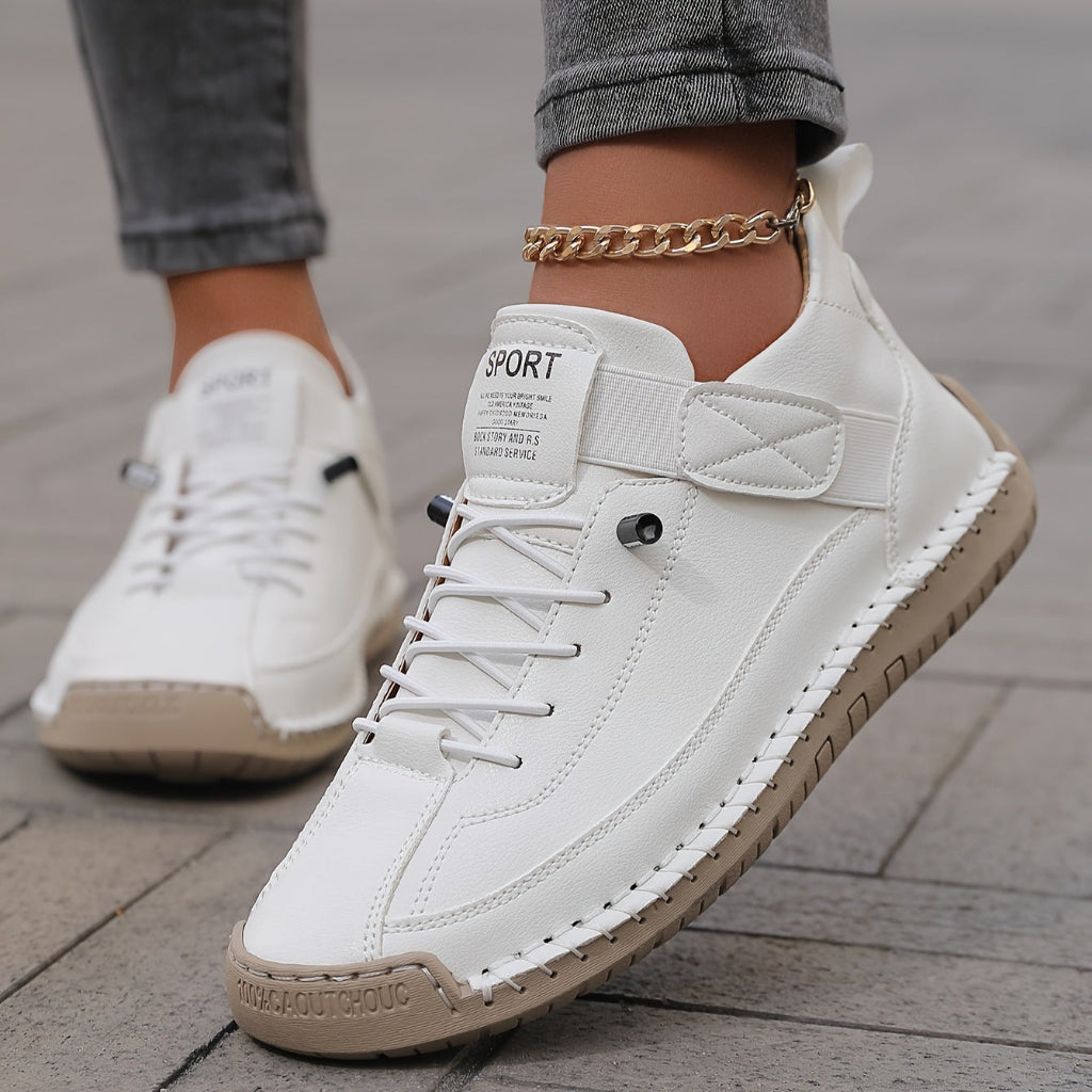 Dames Platte Sneakers met Veters - Elastische Veters en Zool