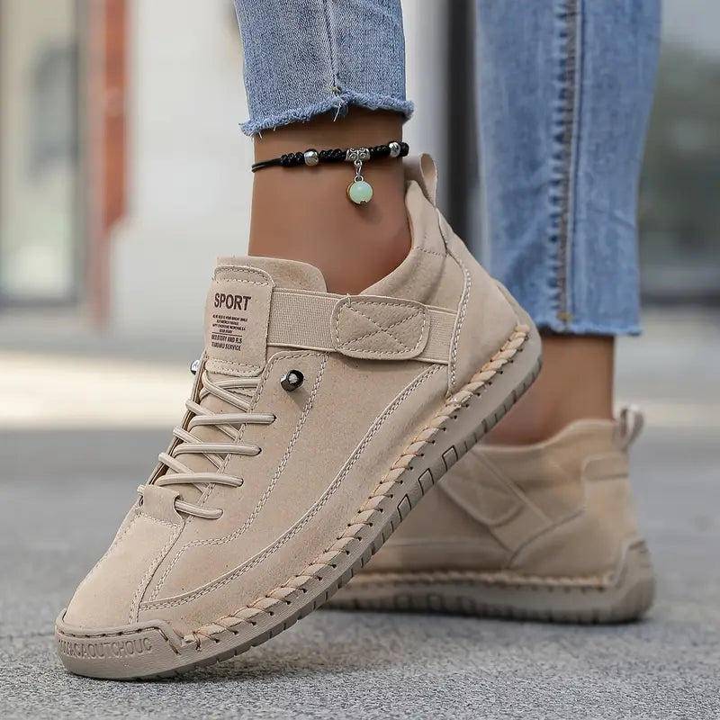 Dames Platte Sneakers met Veters - Elastische Veters en Zool