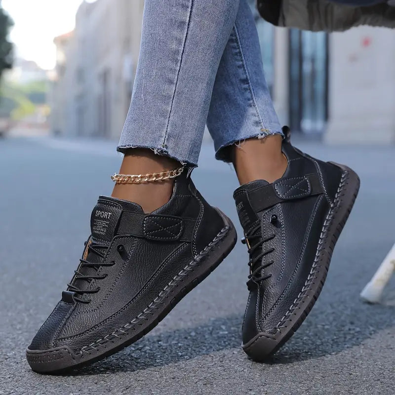 Dames Platte Sneakers met Veters - Elastische Veters en Zool