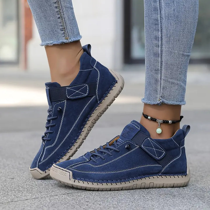 Dames Platte Sneakers met Veters - Elastische Veters en Zool
