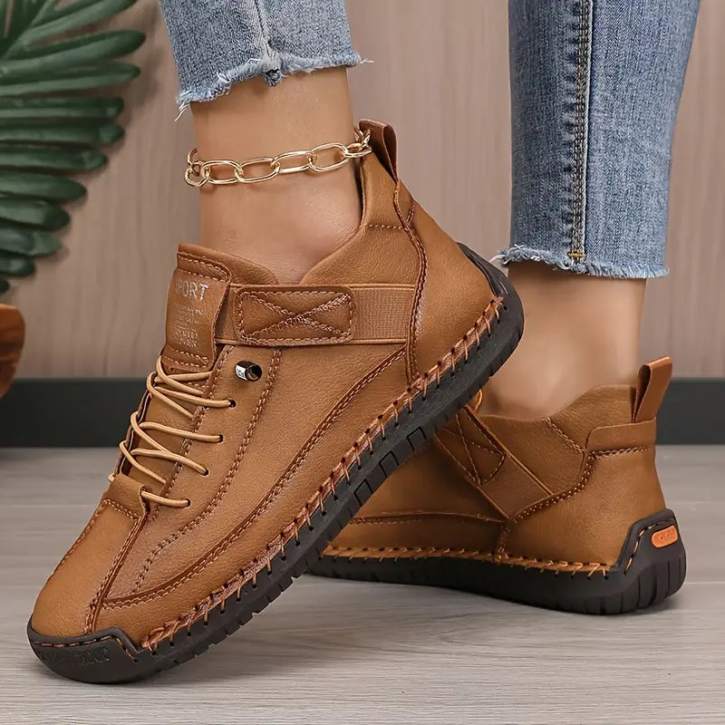 Dames Platte Sneakers met Veters - Elastische Veters en Zool