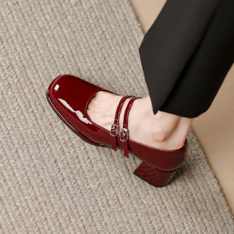 Dames Sandalen met Hak - Dubbele Bandjes en Blokhak