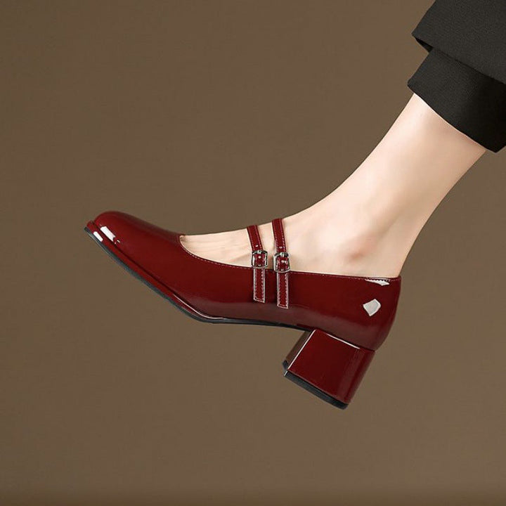 Dames Sandalen met Hak - Dubbele Bandjes en Blokhak