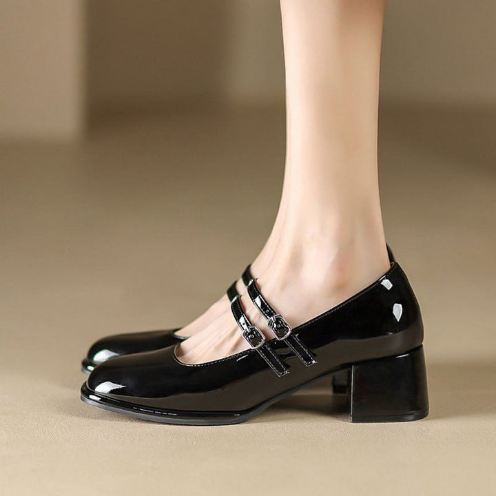 Dames Sandalen met Hak - Dubbele Bandjes en Blokhak