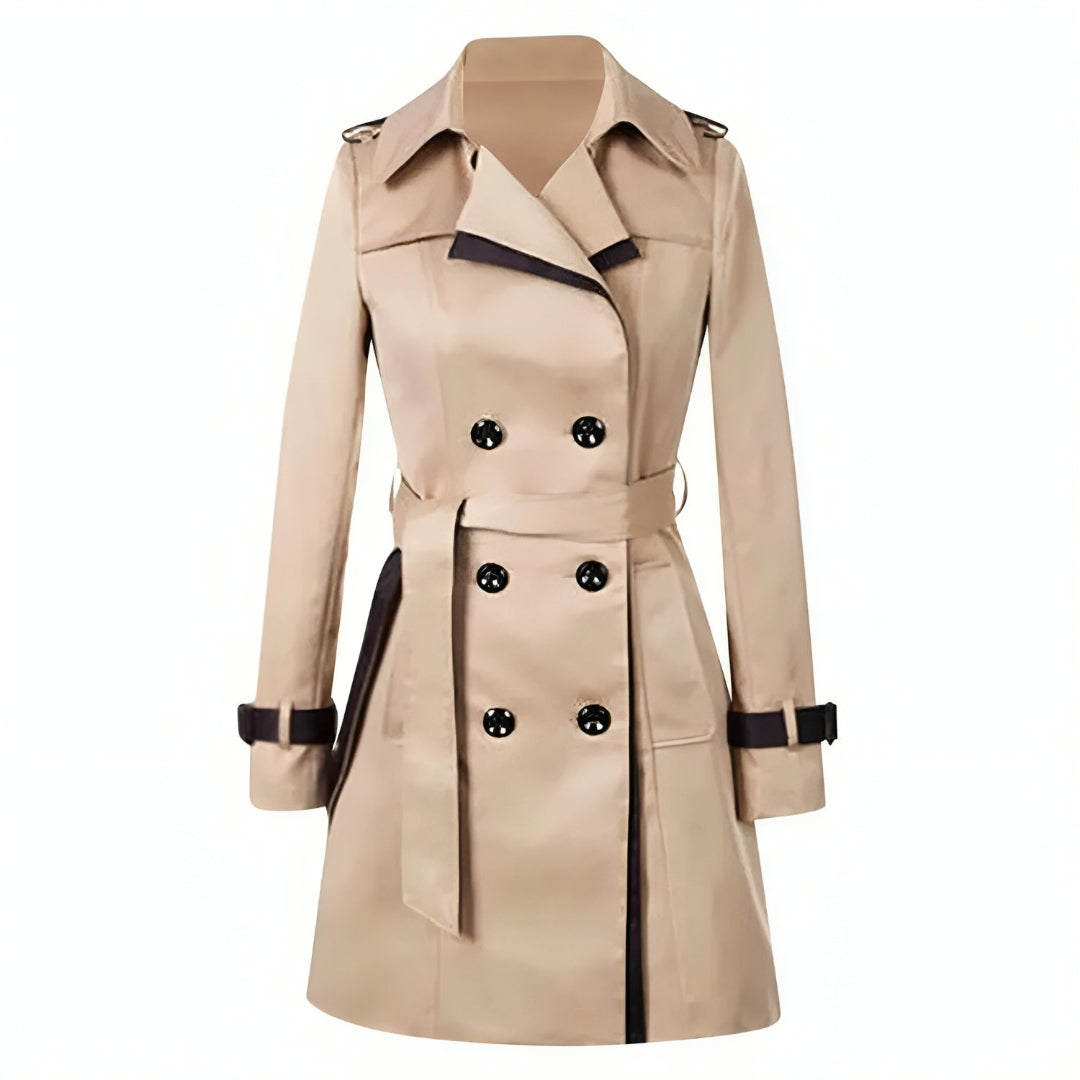 Dames Trenchcoat met Ceintuur - Dubbele Knopenrij en Reverskraag