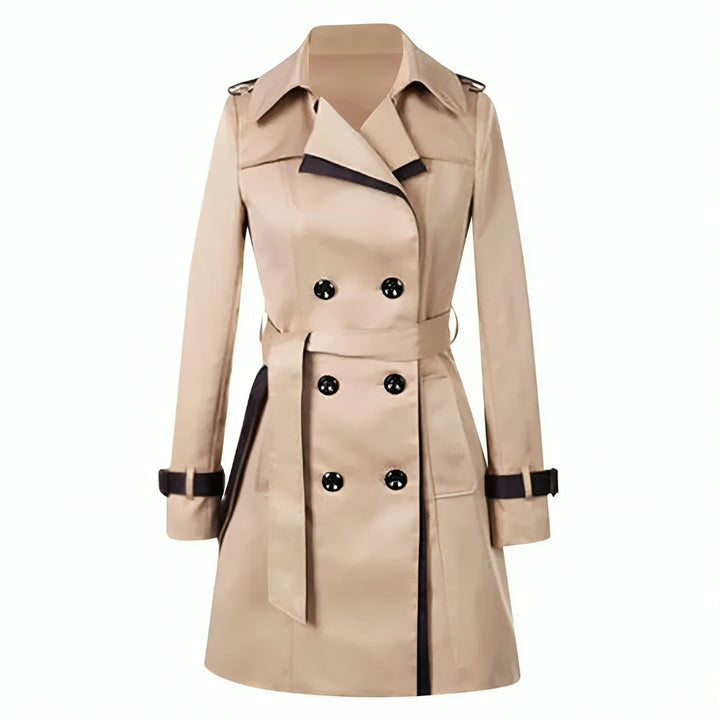 Dames Trenchcoat met Ceintuur - Dubbele Knopenrij en Reverskraag