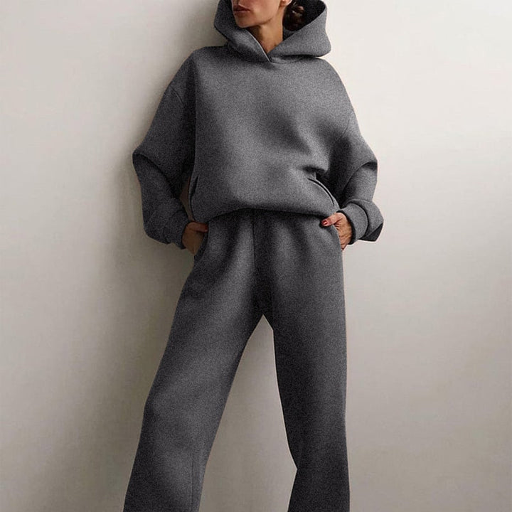 Dames Tweedelige Trainingspakset - Oversized Hoodie en Wijde Joggingbroek
