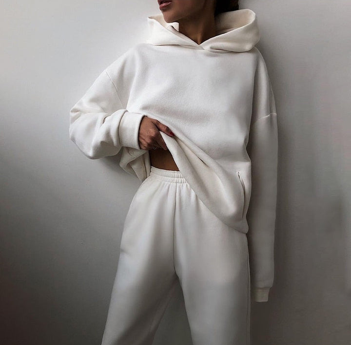 Dames Tweedelige Trainingspakset - Oversized Hoodie en Wijde Joggingbroek