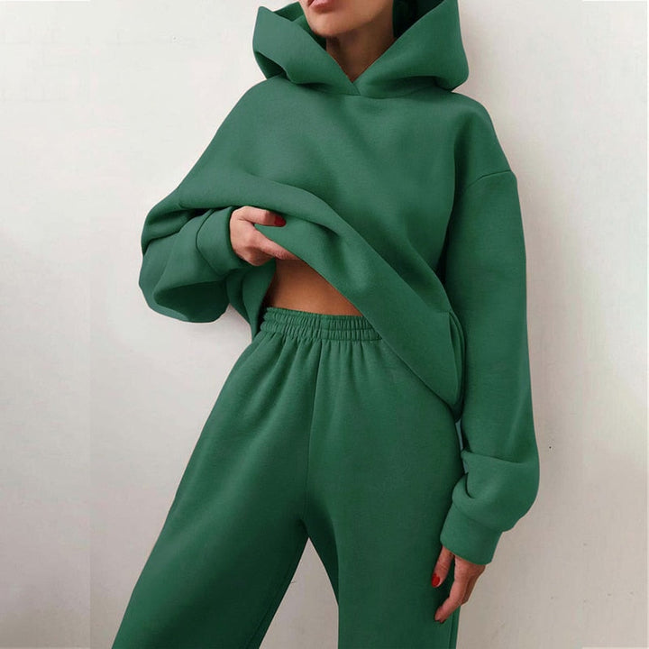 Dames Tweedelige Trainingspakset - Oversized Hoodie en Wijde Joggingbroek