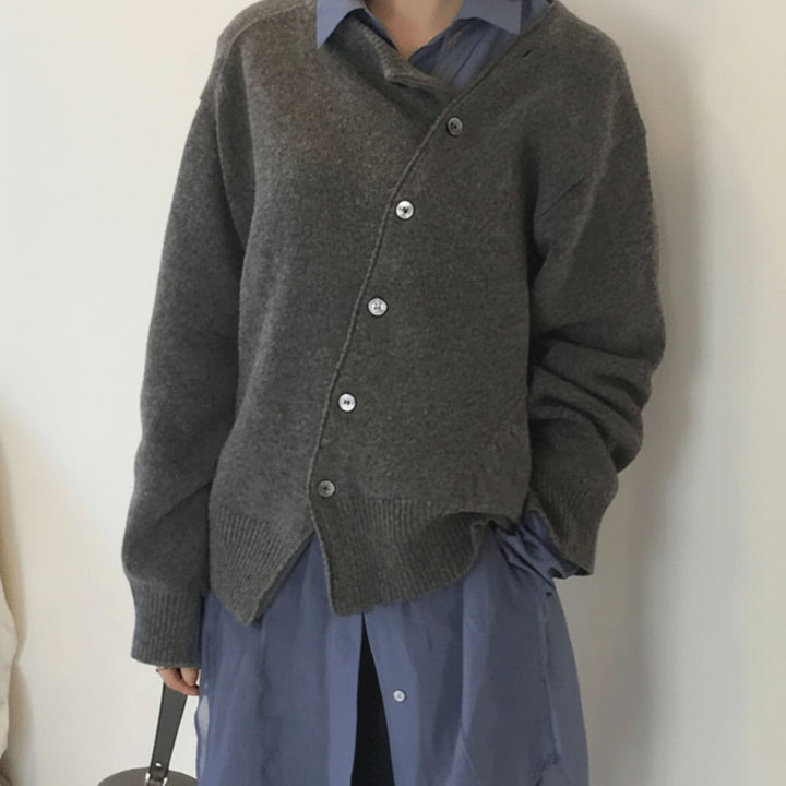 Dames Vest met Asymmetrische Knoopsluiting - Verlaagde Schouders