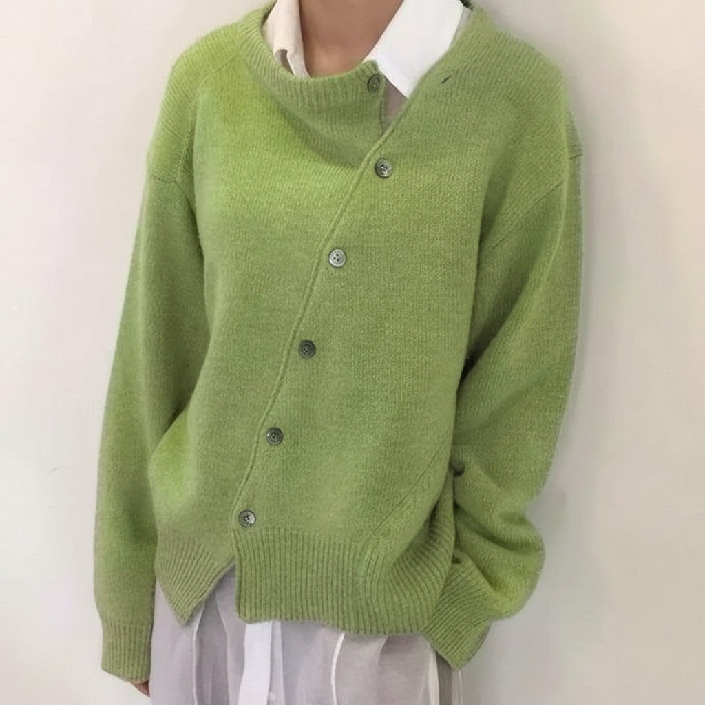 Dames Vest met Asymmetrische Knoopsluiting - Verlaagde Schouders