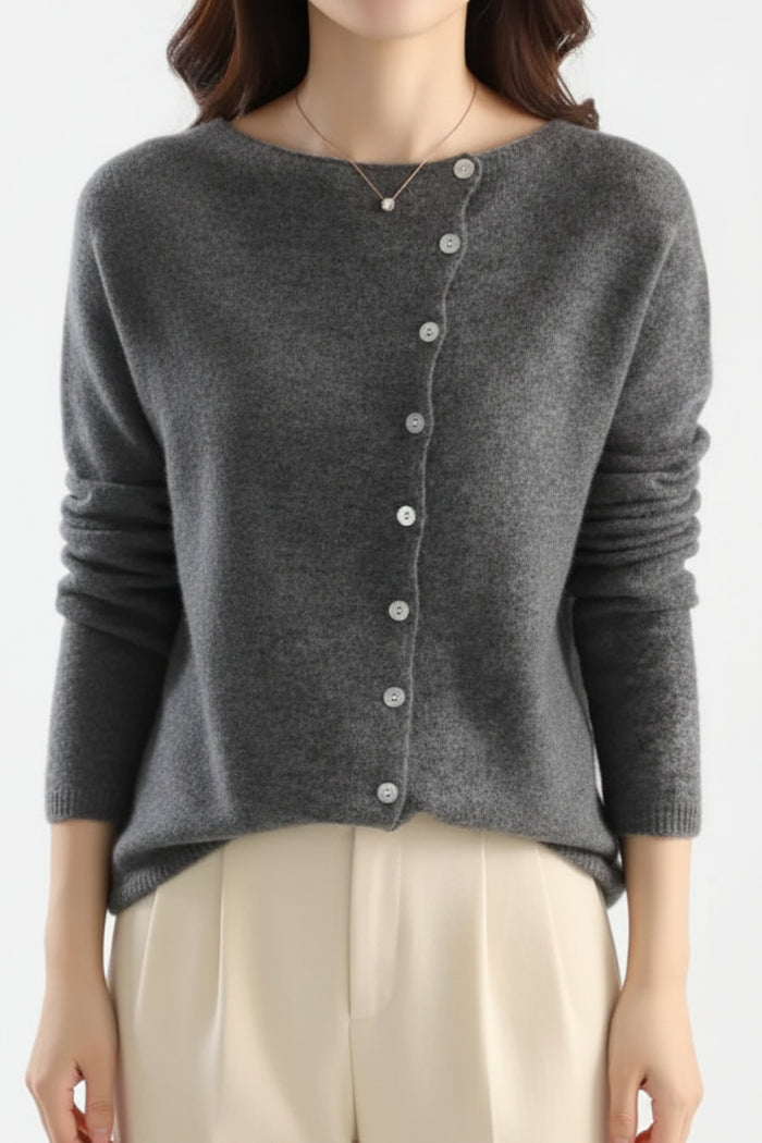 Dames Vest met Knoopsluiting aan de Voorkant - Asymmetrische Sluiting 