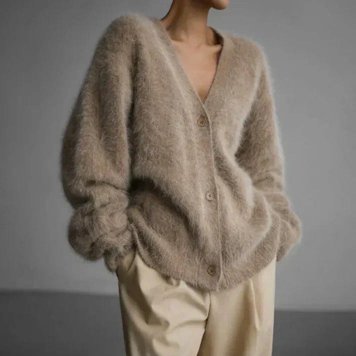 Dames Vest met Knoopsluiting aan de Voorkant - Diepe V-Hals met Lange Pool