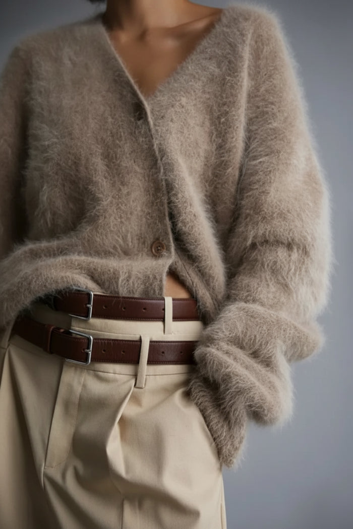 Dames Vest met Knoopsluiting aan de Voorkant - Diepe V-Hals met Lange Pool