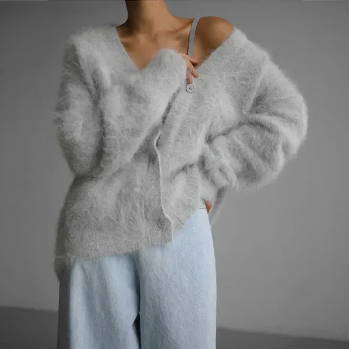 Dames Vest met Knoopsluiting aan de Voorkant - Diepe V-Hals met Lange Pool