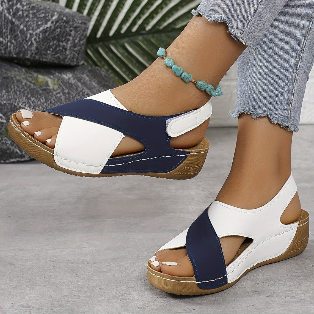 Dames Wedge Sandalen - Open Teen Slingback