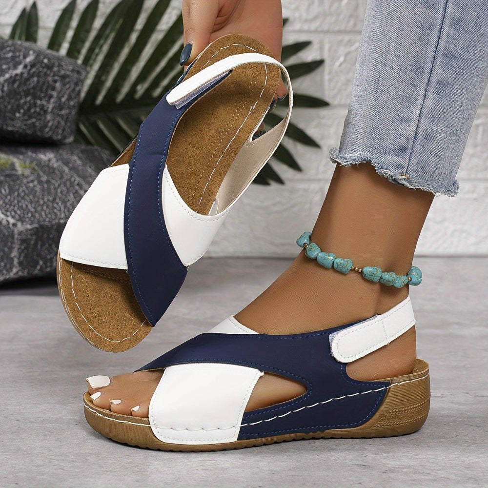 Dames Wedge Sandalen - Open Teen Slingback